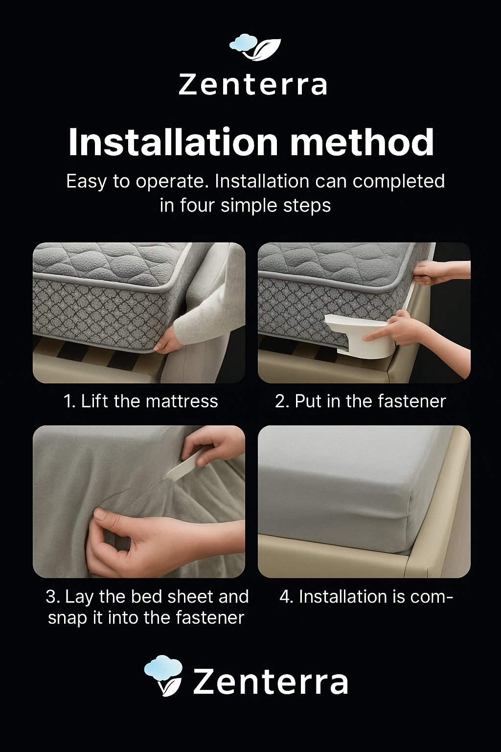 Zenterra Bed Sheet Holders - 4PCS